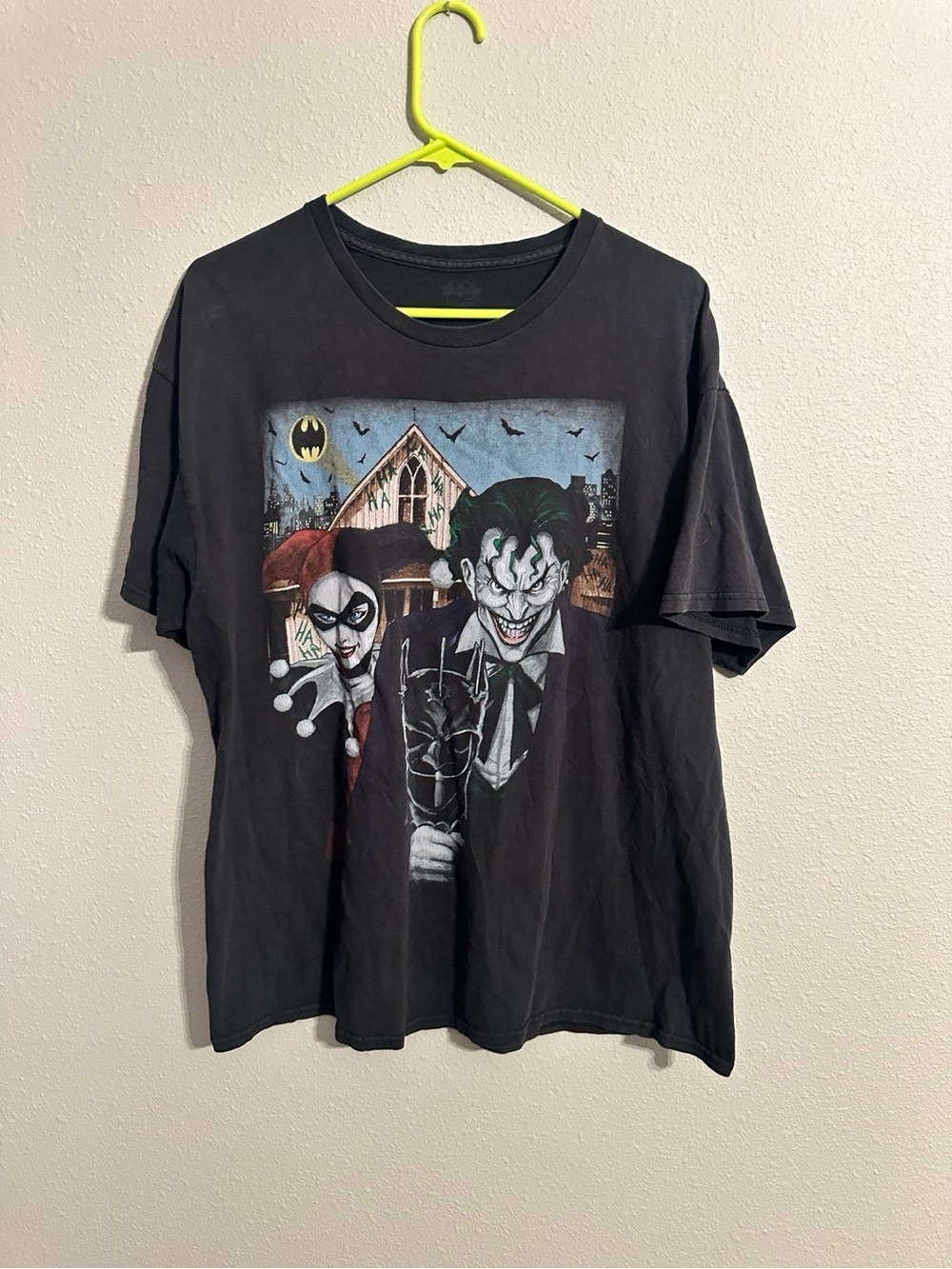 DC Black Batman Joker & Harley Quinn Graphic Tee - Men